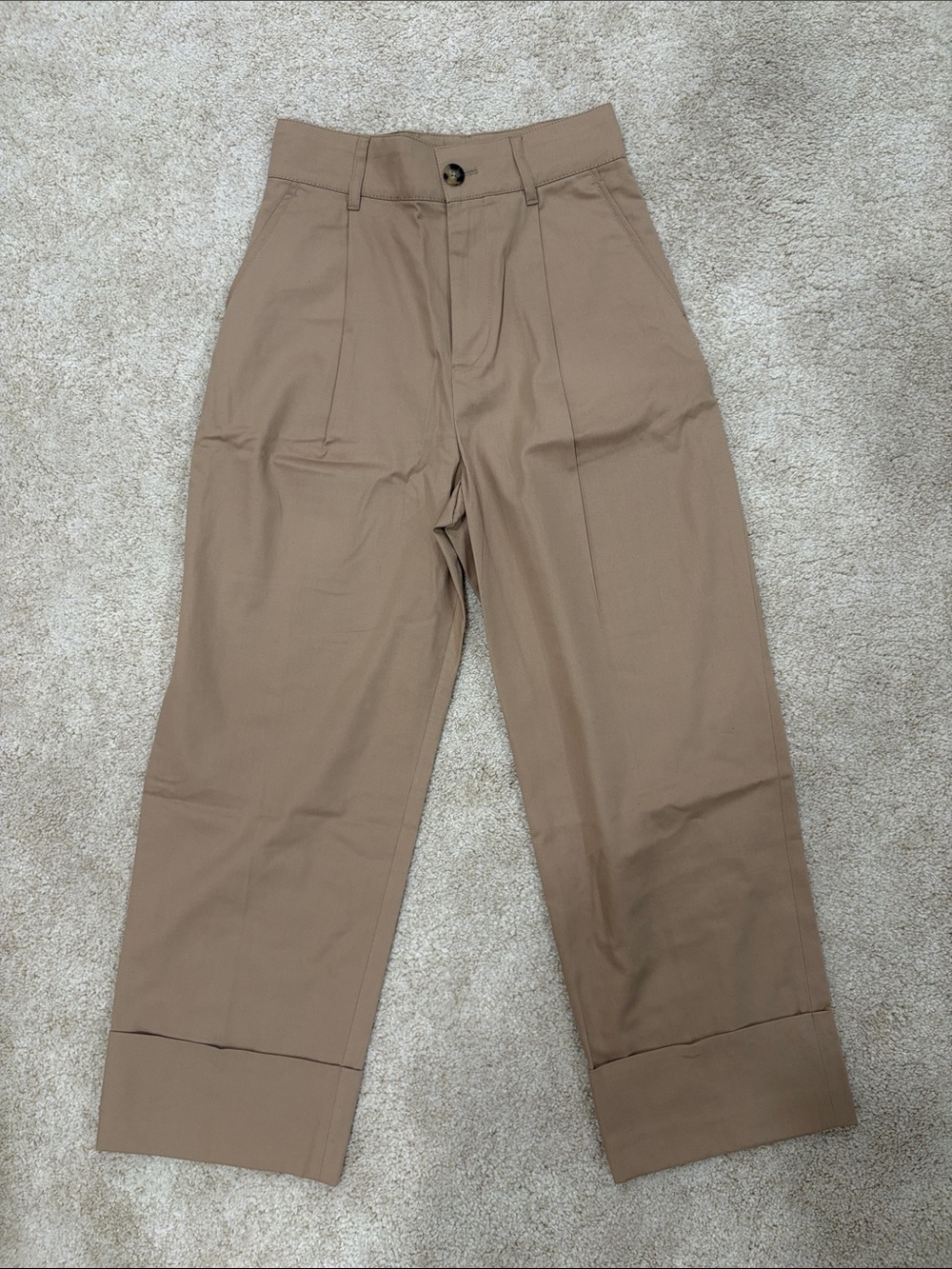 Club Monaco Women’s High Waist Trousers in Tan